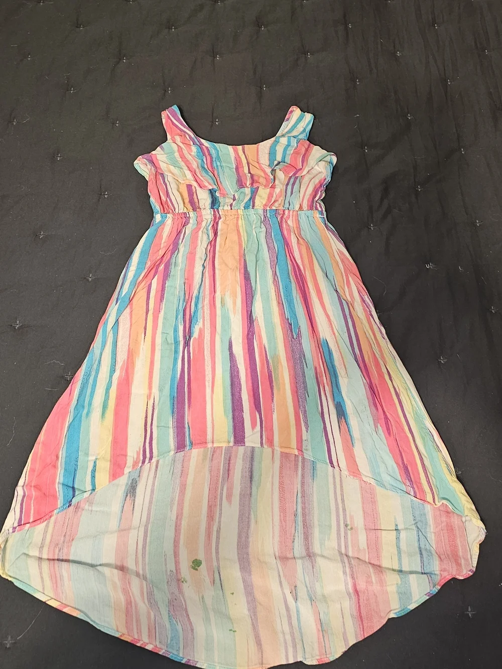 1989 Place Multicolor Striped Hi-Low Sundress - Pink, Blue, Yellow, Purple